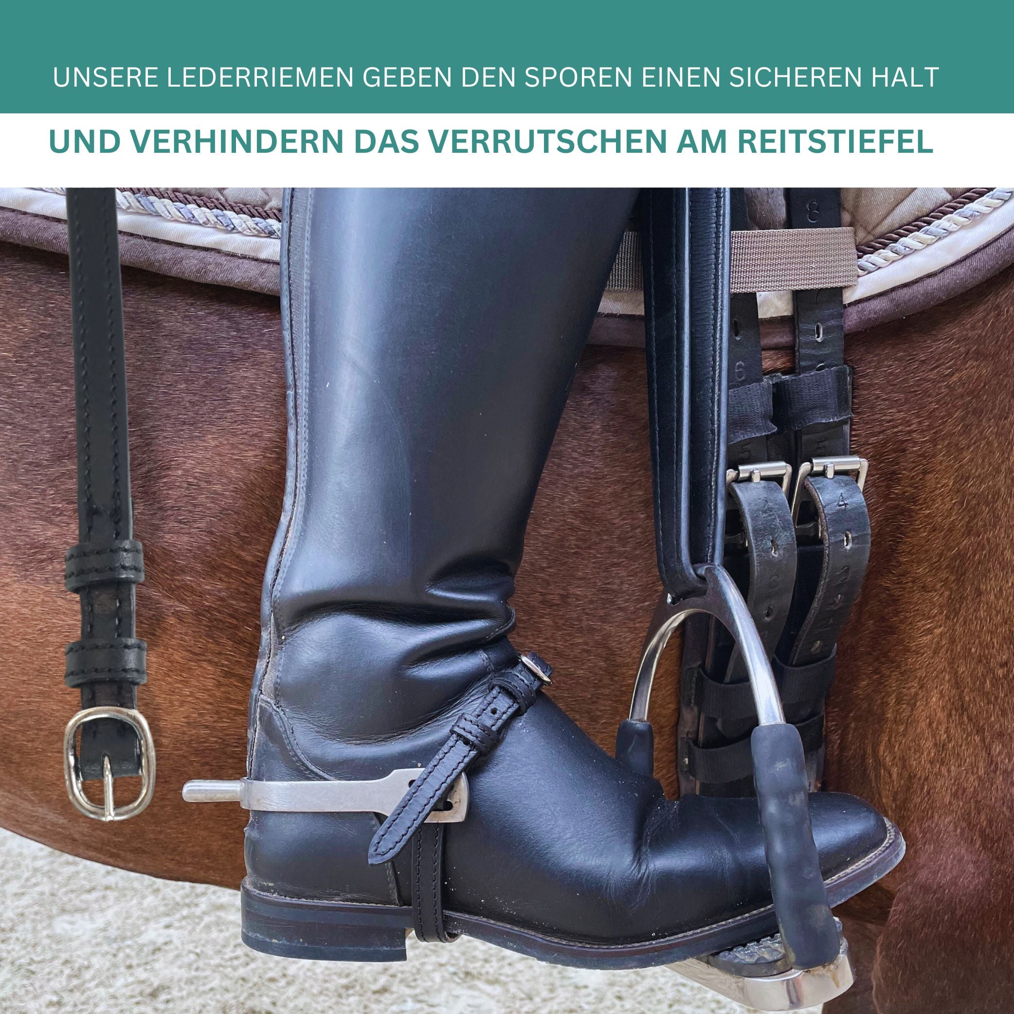 Sporenriemen aus Leder 2 Stück, größenverstellbar